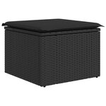 vidaXL Salon de jardin avec coussins 8 Pièces noir résine tressée acacia