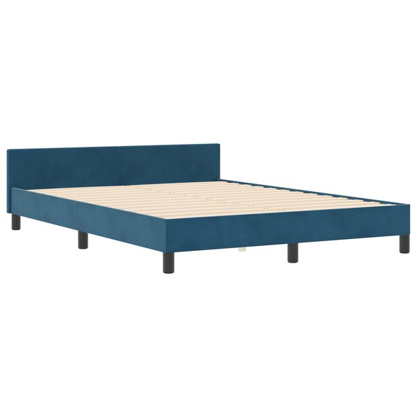 vidaXL Cadre de Lit Bleu Foncé 140x200 cm Velours
