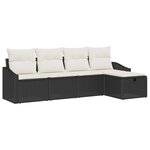 vidaXL Ensemble de canapé de jardin 5 Pièces Noir 233 x 117 x 85 cm