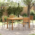 vidaXL Ensemble de salle à manger pour jardin 5 Pièces Gris Poly rotin