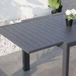 Table de jardin extensible cuba gris aluminium 160/240 x 90 x 75 cm