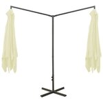 vidaXL Parasol de jardin double avec mât en acier Sable 600x300 cm