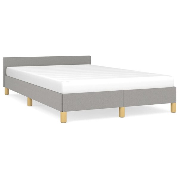 vidaXL Cadre de lit avec tête de lit Gris clair 120x200 cm Tissu
