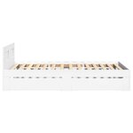 vidaXL Cadre de lit avec tête de lit sans matelas blanc 90x200 cm