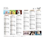 Calendrier Mural  2026 - 12 Mois - 27 x 21 cm - Animaux