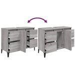 vidaXL Meuble d'évier sonoma gris 80x33x60 cm bois d'ingénierie