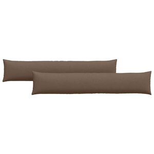 vidaXL Coussins de canapé 2 pc tissu Marron 200 x 40 cm