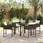 vidaXL Ensemble de salle à manger pour jardin 5 Pièces Marron Poly rotin