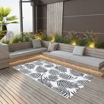 vidaXL Tapis d'extérieur ARAKIL Blanc et noir 190x290 cm PP