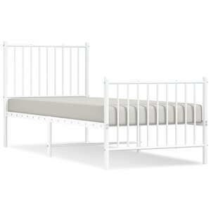 vidaXL Cadre de lit métal sans matelas avec pied de lit blanc 80x200cm
