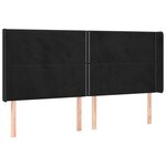 vidaXL Tête de lit à LED Noir 203x16x118/128 cm Velours