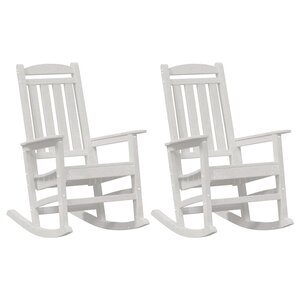 vidaXL Chaise Berçante de Jardin 2 Pièces Blanc 70 x 92 x 108 cm