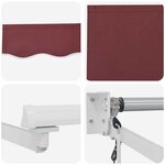 vidaXL Auvent rétractable électrique Bourgogne et Blanc 3 5 x 2 5 m