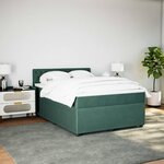 vidaXL Sommier à lattes de lit et matelas Vert foncé 140x200cm Velours