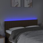 vidaXL Tête de lit à LED Marron Foncé 144x5x78/88 cm Tissu
