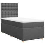 vidaXL Sommier à lattes de lit avec matelas Gris foncé 90x200 cm Tissu