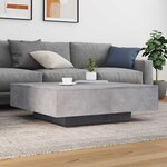 vidaXL Table basse gris béton 100x100x31 cm bois d'ingénierie