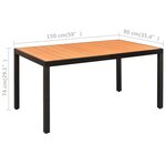 vidaXL Ensemble à manger de jardin 7 Pièces noir et marron