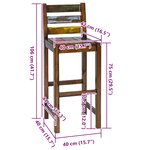 vidaXL Tabourets de bar lot de 2 bois massif de récupération