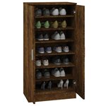 vidaXL Armoire à chaussures Chêne fumé 55x35x108 cm Bois d'ingénierie