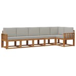 vidaXL Ensemble de canapés d'extérieur 6 pc Naturel et gris clair