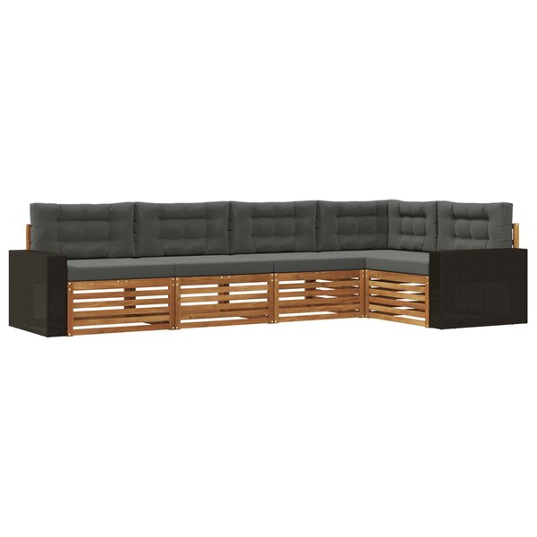 vidaXL Ensemble de canapés d'extérieur 5 pc Naturel et Anthracite