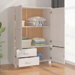 vidaXL Garde-robe HAMAR Blanc 99x45x137 cm Bois massif de pin