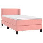 vidaXL Sommier à lattes de lit avec matelas Rose 100x200 cm Velours