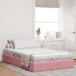 vidaXL Cadre de lit ottoman avec stockage Rose 120 x 200 cm Velours