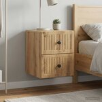 vidaXL Cabinet de chevet mural 2 pc Chêne artisanal 33 x 34 5 x 40 cm