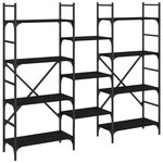 vidaXL Bibliothèque noir 160x28 5x136 5 cm bois d'ingénierie
