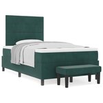 vidaXL Lit à ressort avec matelas & banc vert foncé 120x190 cm velours
