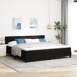 vidaXL Lit à ressort avec matelas et lumière LED noire 200x200 cm tissu