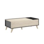 Table basse - Décor graphite et Chene - L 99 x P 60 x H 41 cm - NESS