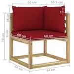 Vidaxl salon de jardin 12 pièces avec coussins bois de pin imprégné