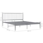 vidaXL Cadre de lit sans matelas gris métal 200x200 cm