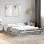 vidaXL Cadre de lit sans matelas gris béton 120x190 cm