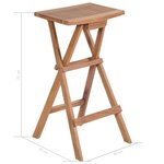 vidaXL Tabourets de bar pliables lot de 4 Bois de teck massif
