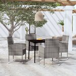 vidaXL Ensemble à manger de jardin 5 Pièces Anthracite