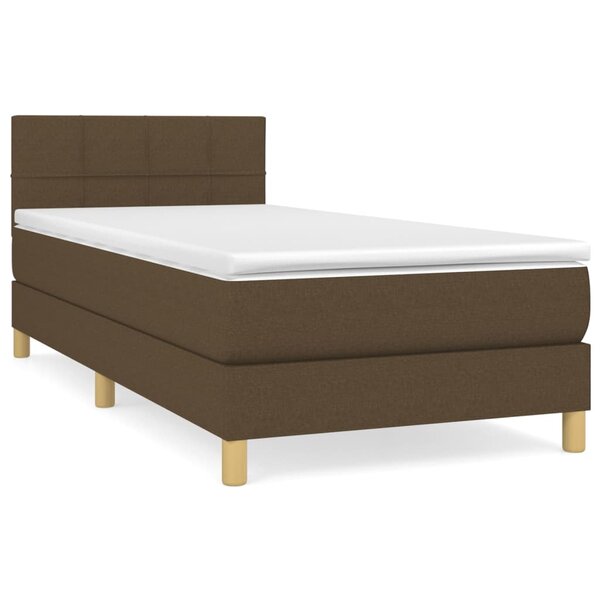 vidaXL Sommier à lattes de lit avec matelas Marron foncé 80x200 cm