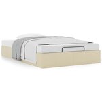 vidaXL Cadre de lit ottoman sans matelas crème 120x200 cm tissu