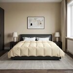 vidaXL Duvet d'hiver Matelassé Crème 220 x 260 cm Microfibre