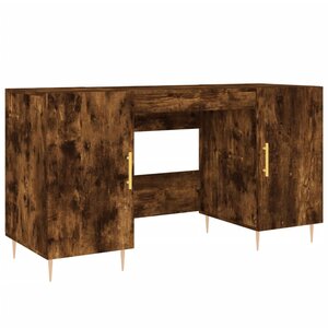vidaXL Bureau chêne fumé 140x50x75 cm bois d'ingénierie