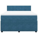 vidaXL Sommier à lattes de lit et matelas bleu 140x190 cm velours