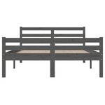 vidaXL Cadre de lit sans matelas gris bois massif 140x190 cm