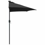 vidaXL Parasol de jardin Noir 294 x 150 x 223 cm tissu