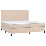 vidaXL Sommier à lattes de lit avec matelas LED Cappuccino 200x200 cm