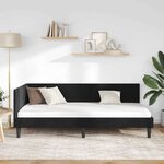 vidaXL Cadre de lit d'angle Autre avec tête de lit Noir 90 x 200 cm