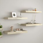 vidaXL Étagères murales flottantes 4 Pièces chêne 60x23 5x3 8 cm MDF