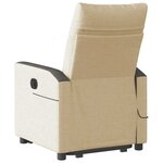 vidaXL Fauteuil inclinable de massage électrique Crème Tissu